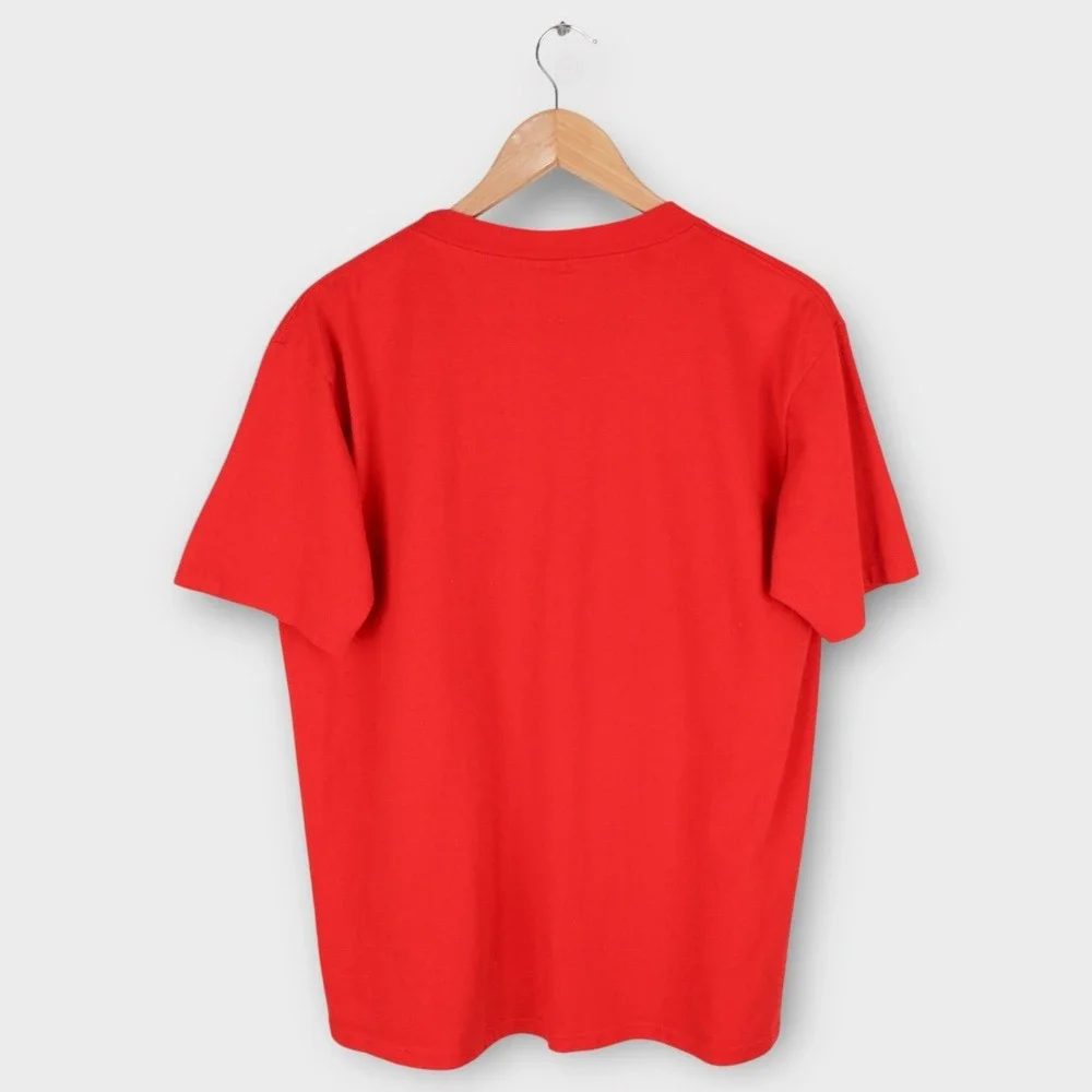 Vintage Nebraska Huskers Football 100 Year Anniversary T Shirt Red‎ USA Made XL